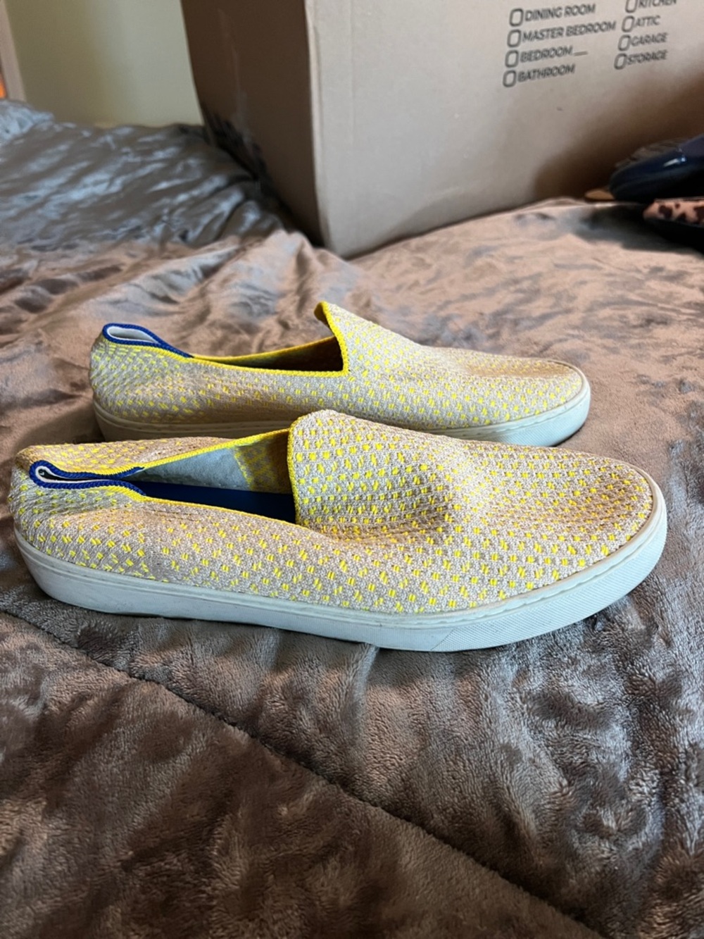 Rothy's Yellow Knit Slip-On Flats